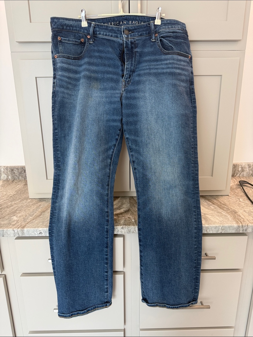 American Eagle Outfitters Men’s Washed Blue Straight Jeans
